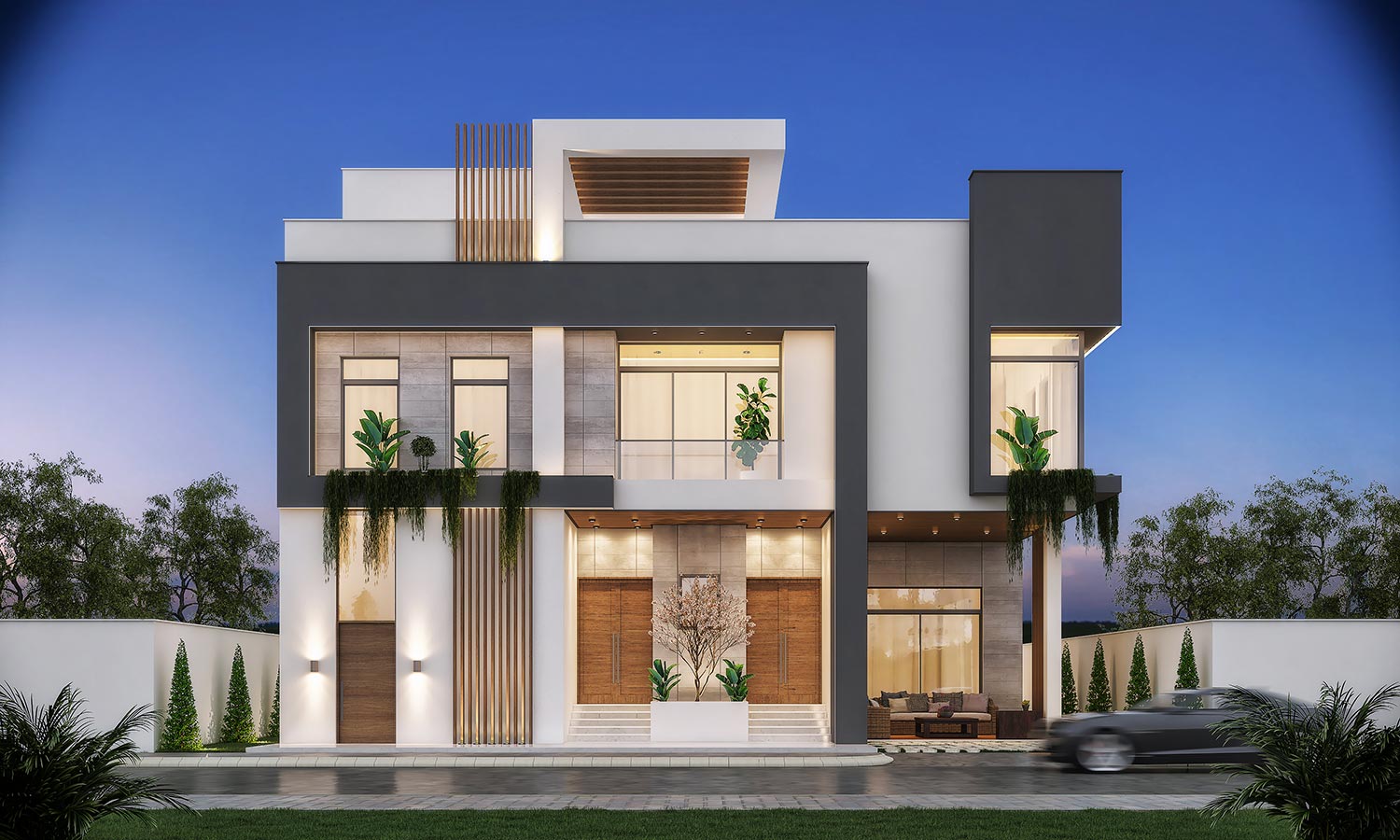 modern twin villa ksa