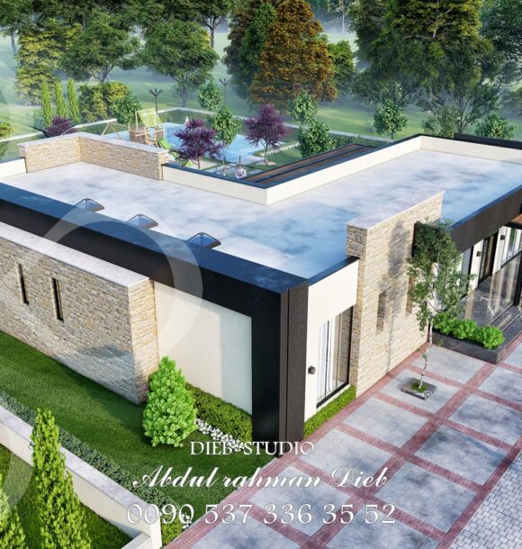 one floor villa and garden