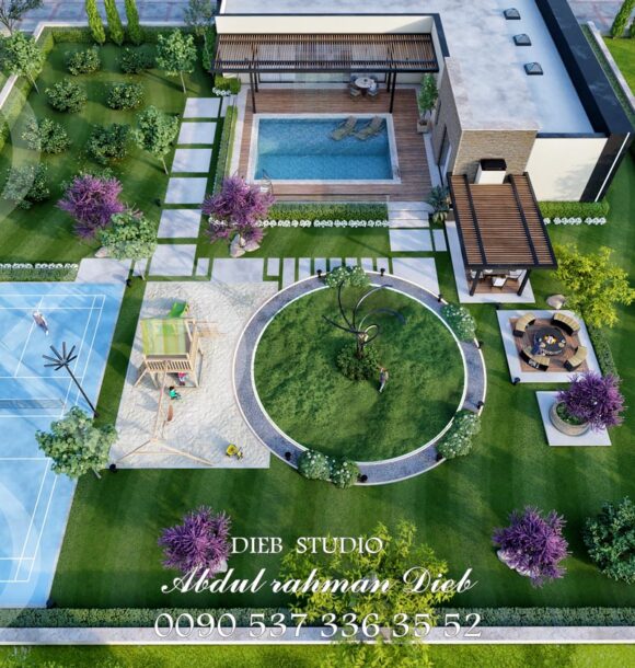 one floor villa and garden