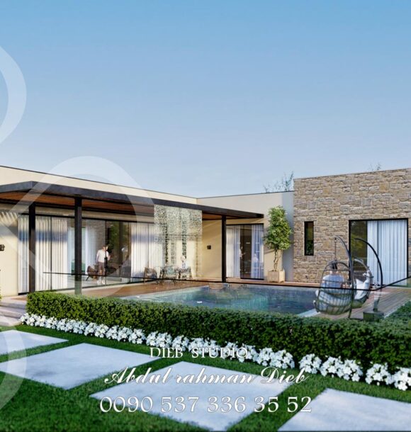 one floor villa and garden